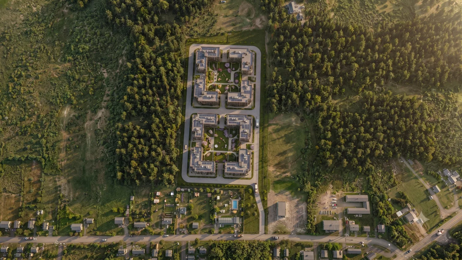 Spring Garden Courtyards aerial view